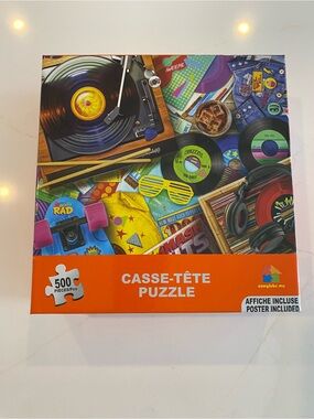 Vintage Music & Skateboard 500-Piece Puzzle - Bright Multicolor